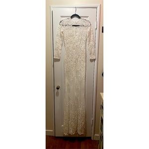 Sheer lace embroidered gown